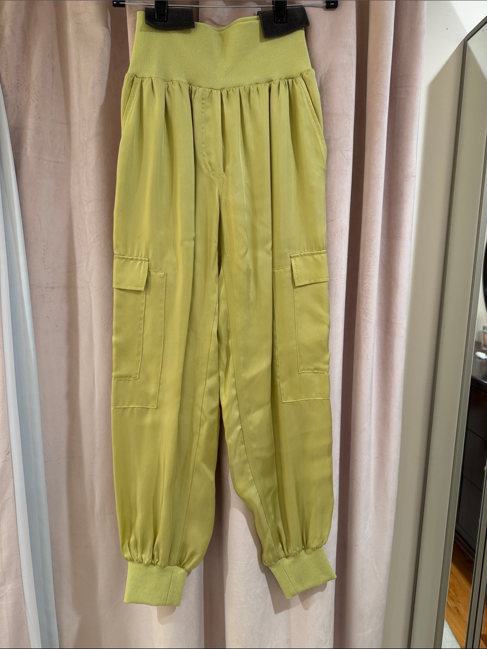 Cinq a Sept Lime Green Cargo Jogger Pants